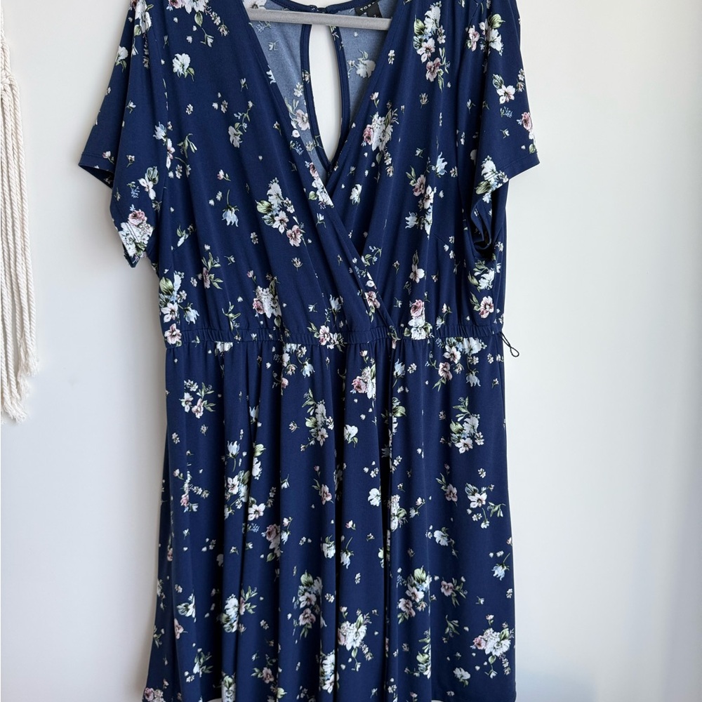 Torrid Navy Floral Backless Dress